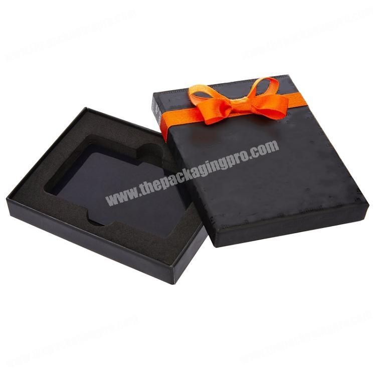 Custom Black Gold Foil Stamping Cardboard Paper Foam Insert Phone Packaging Gift Box