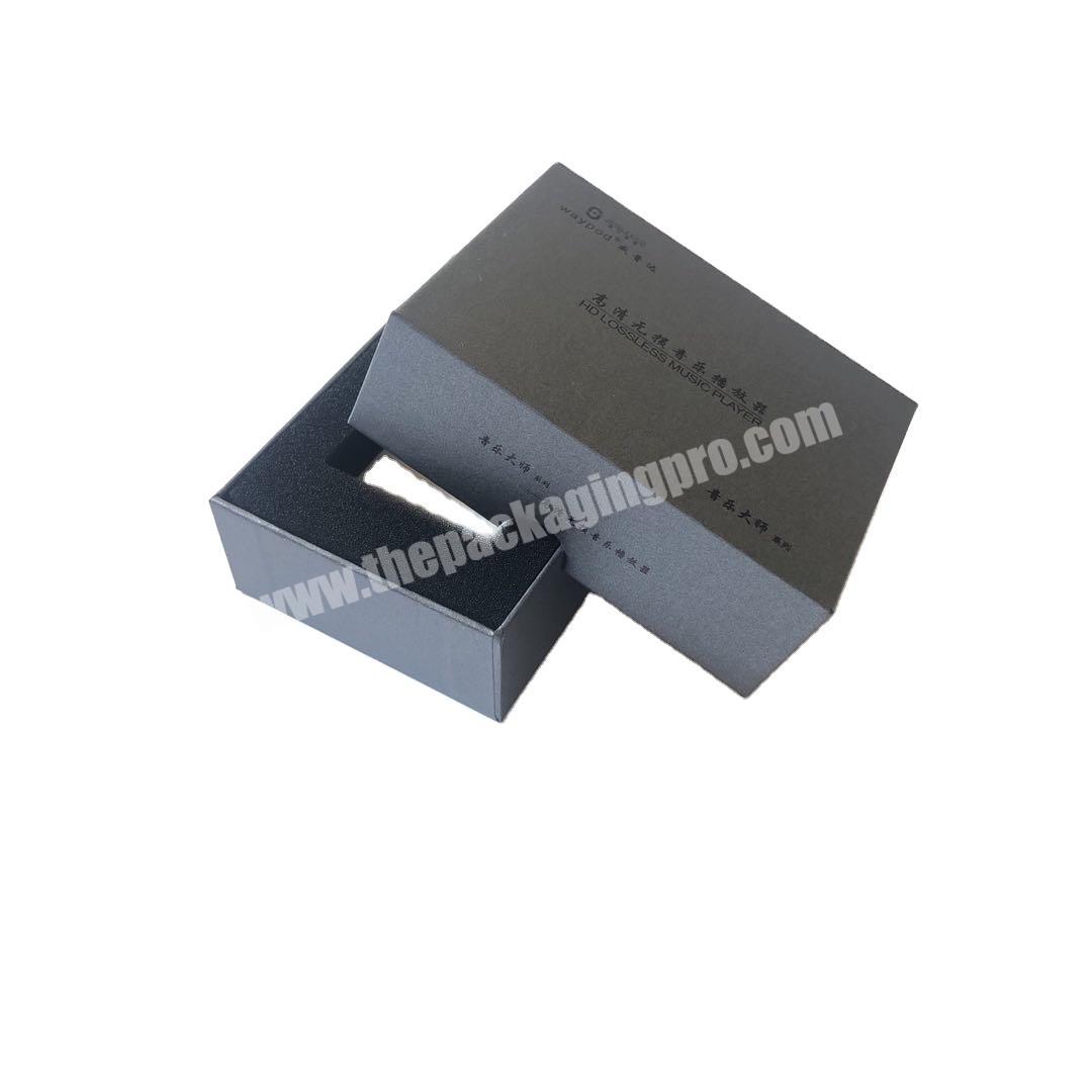 Custom black hard recycled oem printing packaging upper and lower cardboard paper box