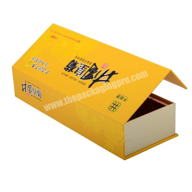 Custom black magnetic closure cardboard magnetic box tea packaging box
