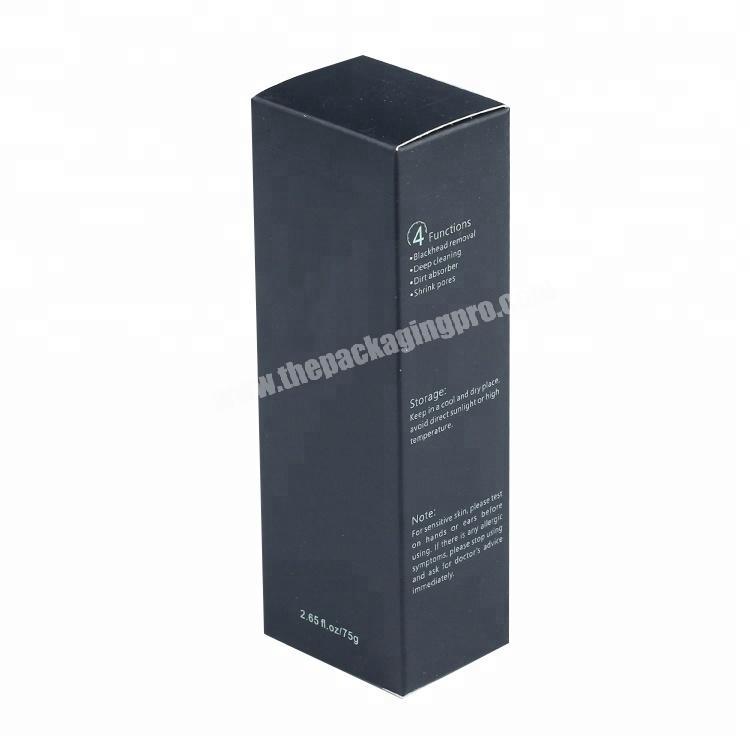 Custom black mask cosmetics folding carton paper box