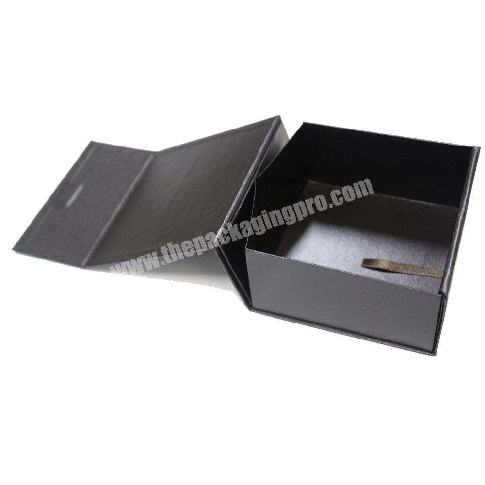 Custom Black Packaging Magnet Folding Paper Flat Pack Boxes hair extension packaging box