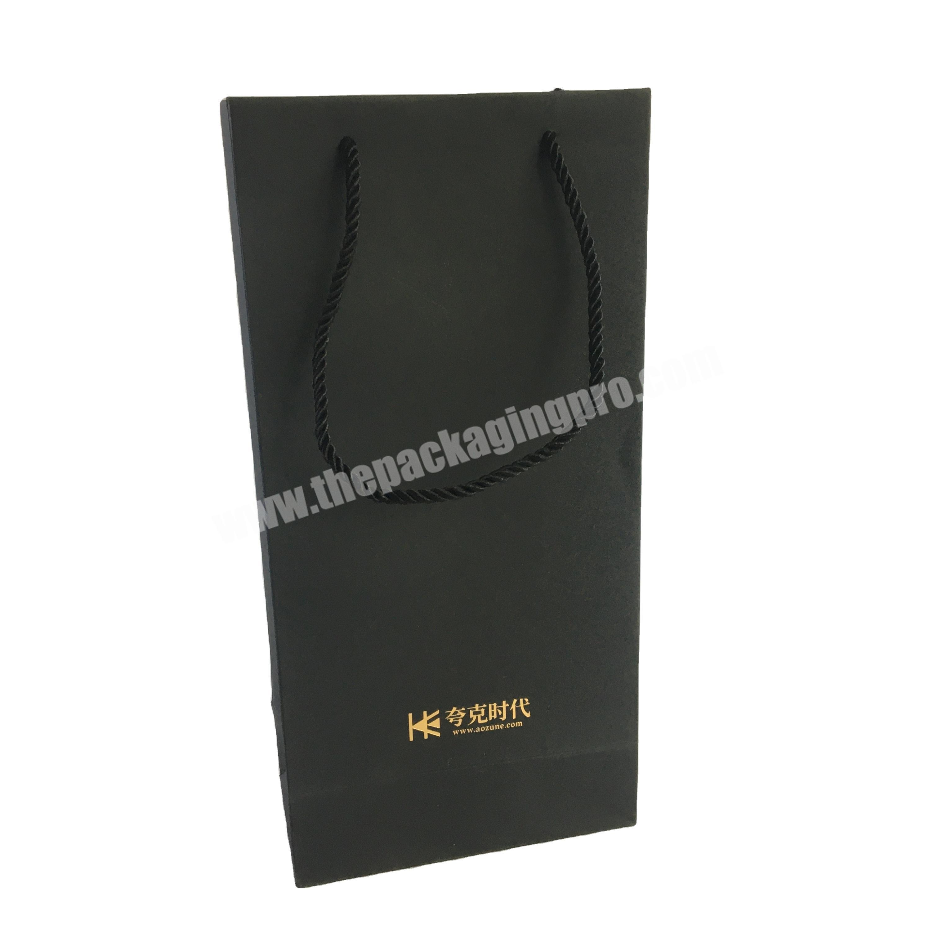 Custom black paper handbag