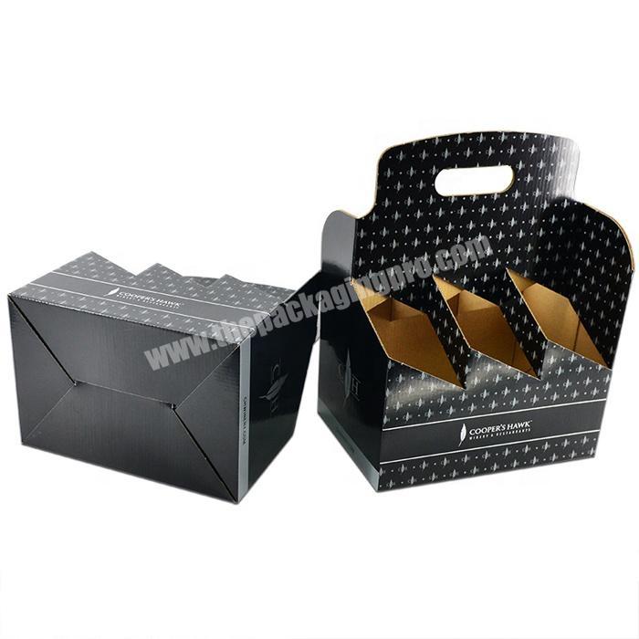 Custom black printed corrugated paper box beer carrier box