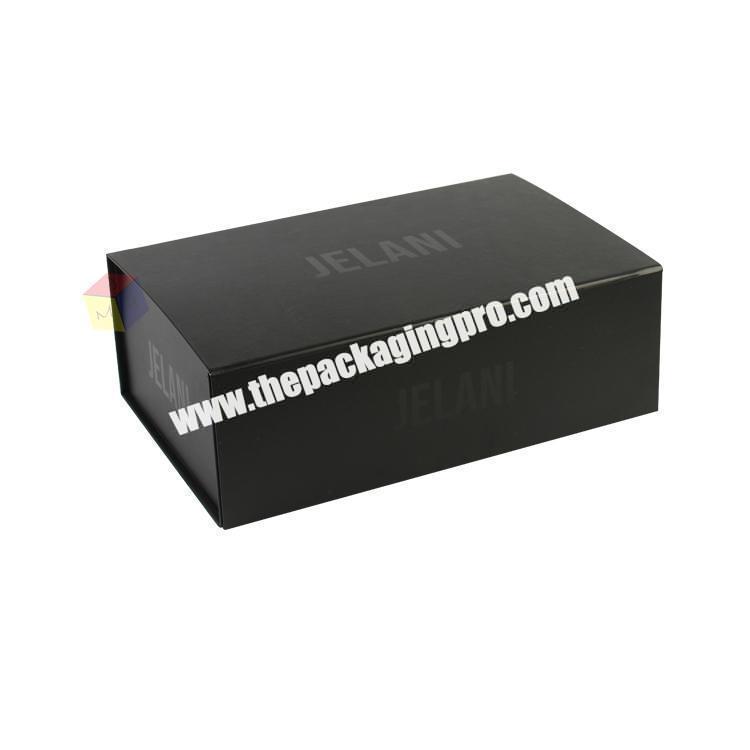 custom black printed folding gift box packaging
