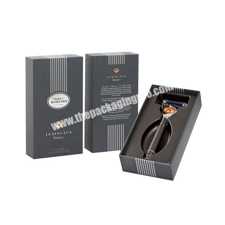 Custom Black Printing Top and Bottom Style Razor Packaging Box With Your Logo
