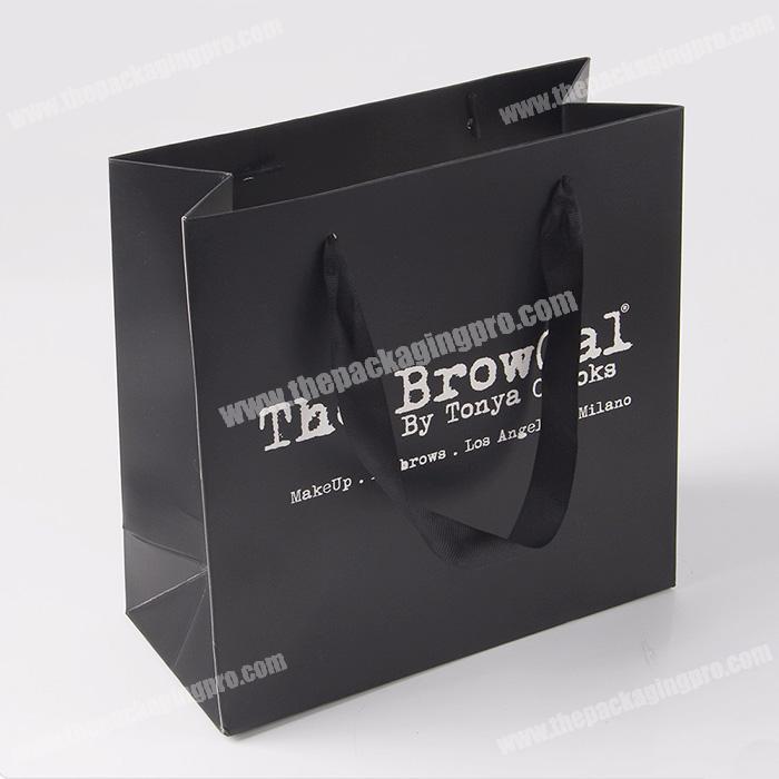 custom black private label coated pharmacy paper packing bag