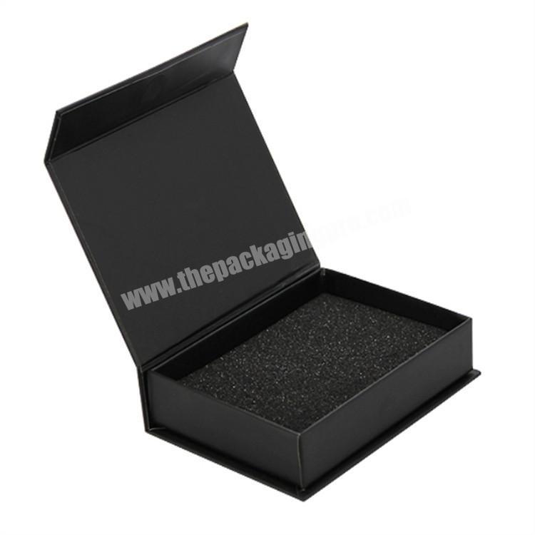 custom black rigid packaging magnet gift box