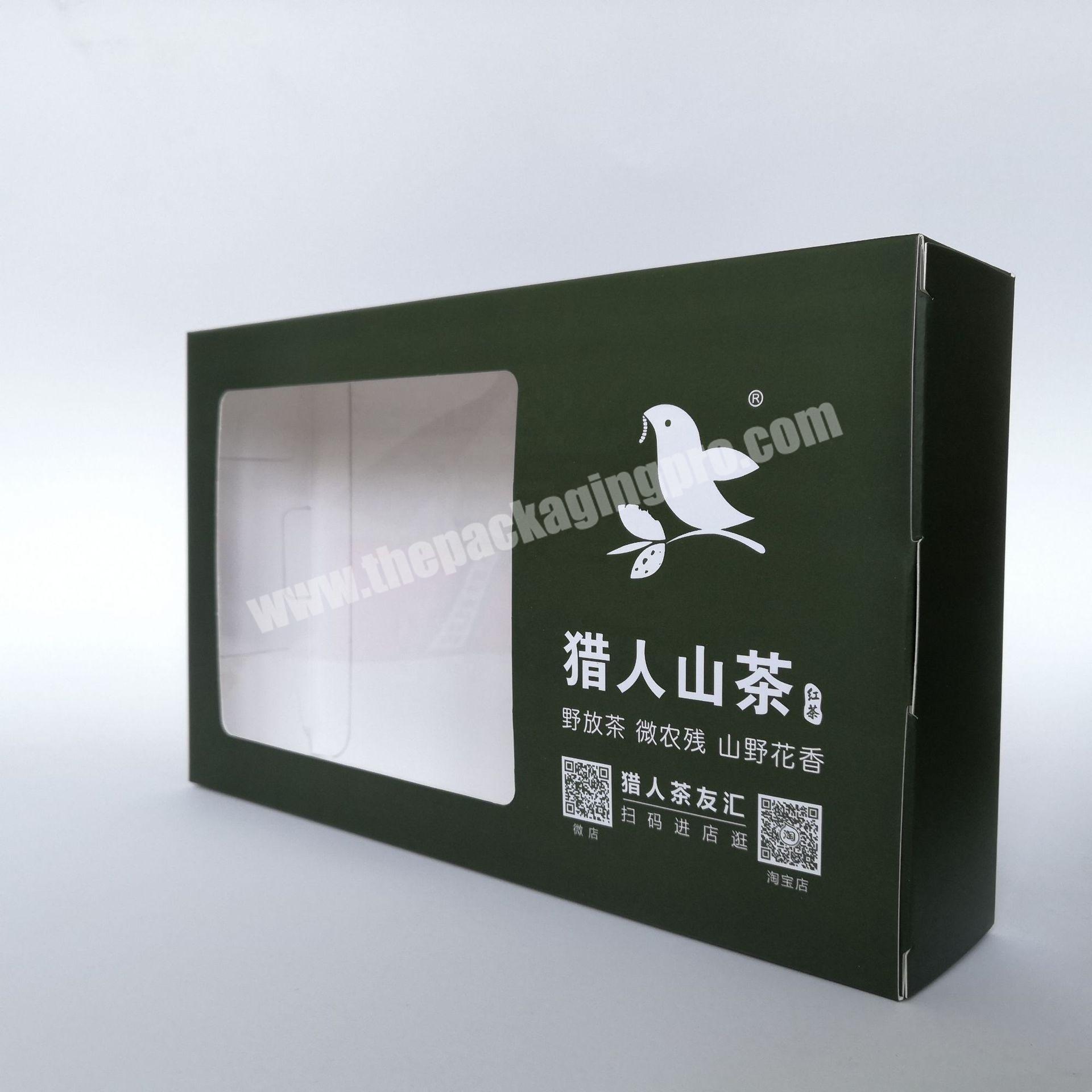 Custom  Black Slider Paper Packaging Boxes with PVC window