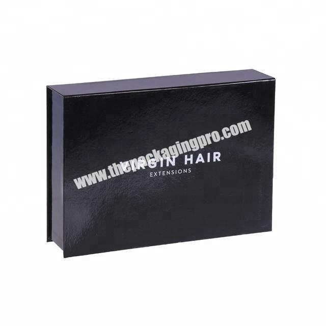 custom black weave boxes hair packaging with logo