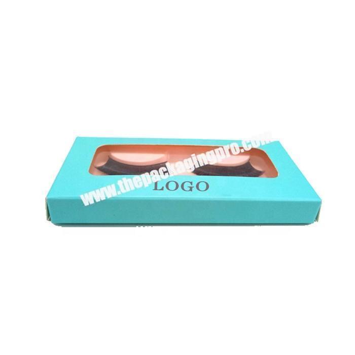 Custom blue design cardboard paper eyelash packaging box