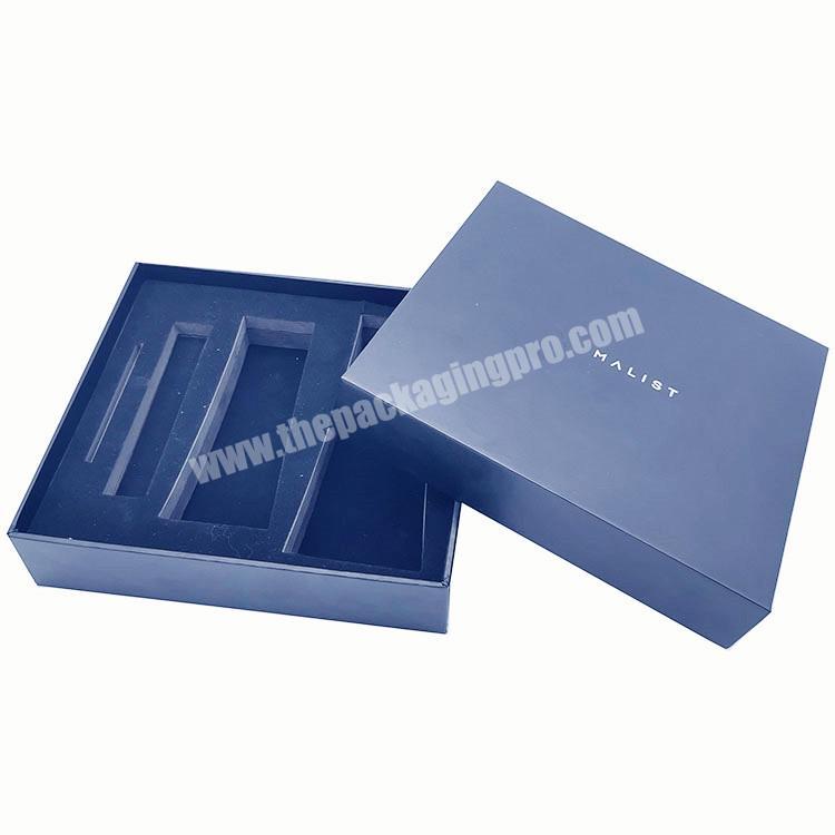 Custom Blue hot stamping foam insert blue paper packaging luxury watch box
