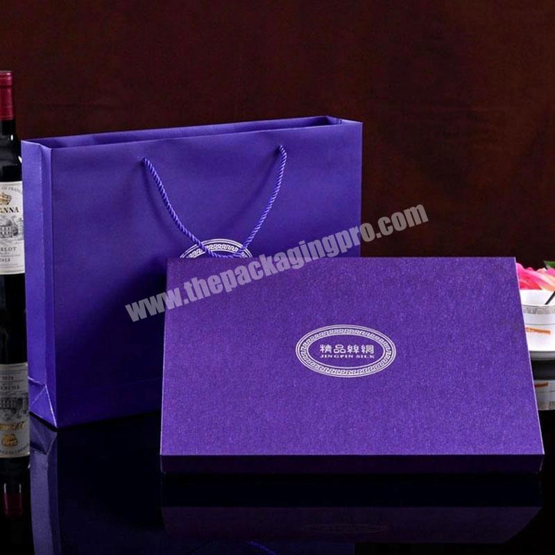 Custom blue purple silk scarf box