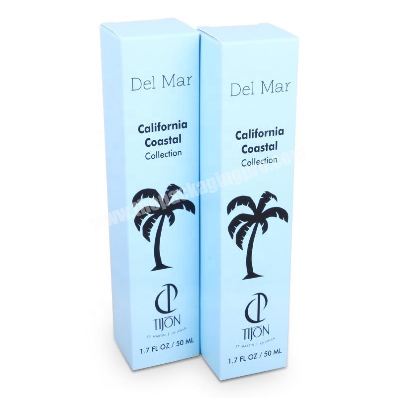 Custom blue simple California parfum perfume fragrance packaging paper box