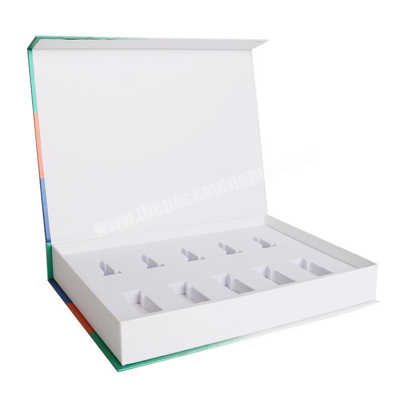 Custom Book Shape Magnetic Cardboard 2ml 3ml 5ml Small Serum Essential Oil Bottle Set Cosmetic packaging box