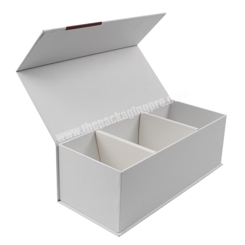 Custom Book Shape Rigid Cardboard Magnetic Compartment Boxes For Tea