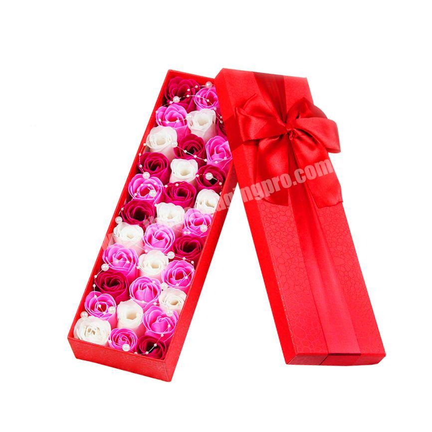 Custom Book Shaped Recyclable Luxury Red  Christmas Holiday Flowers Gift Box Packaging With Ribbon