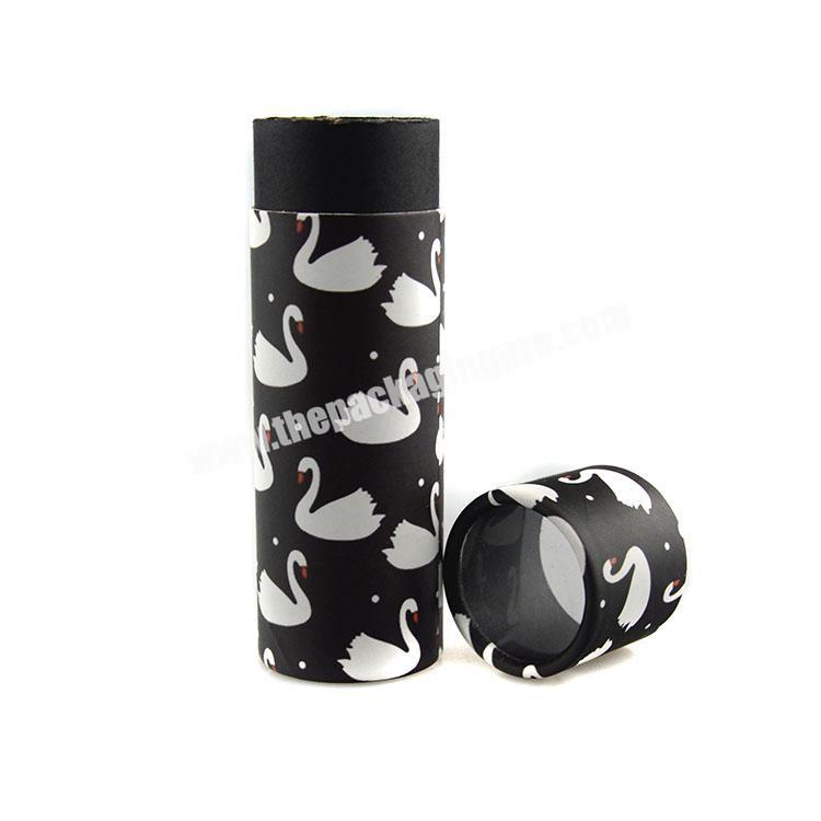 custom bottle paper tube black cylinder box round cardboard tube packaging with pvc window