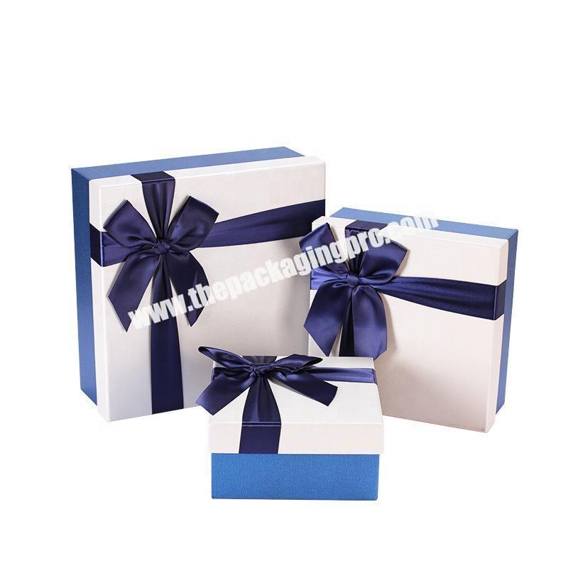 Custom Bow Cardboard Gift Carton Box Color Bow Paper Storage Boxes Jewelry Necklace Pendant Ring Ribbon Empty Gift Boxes