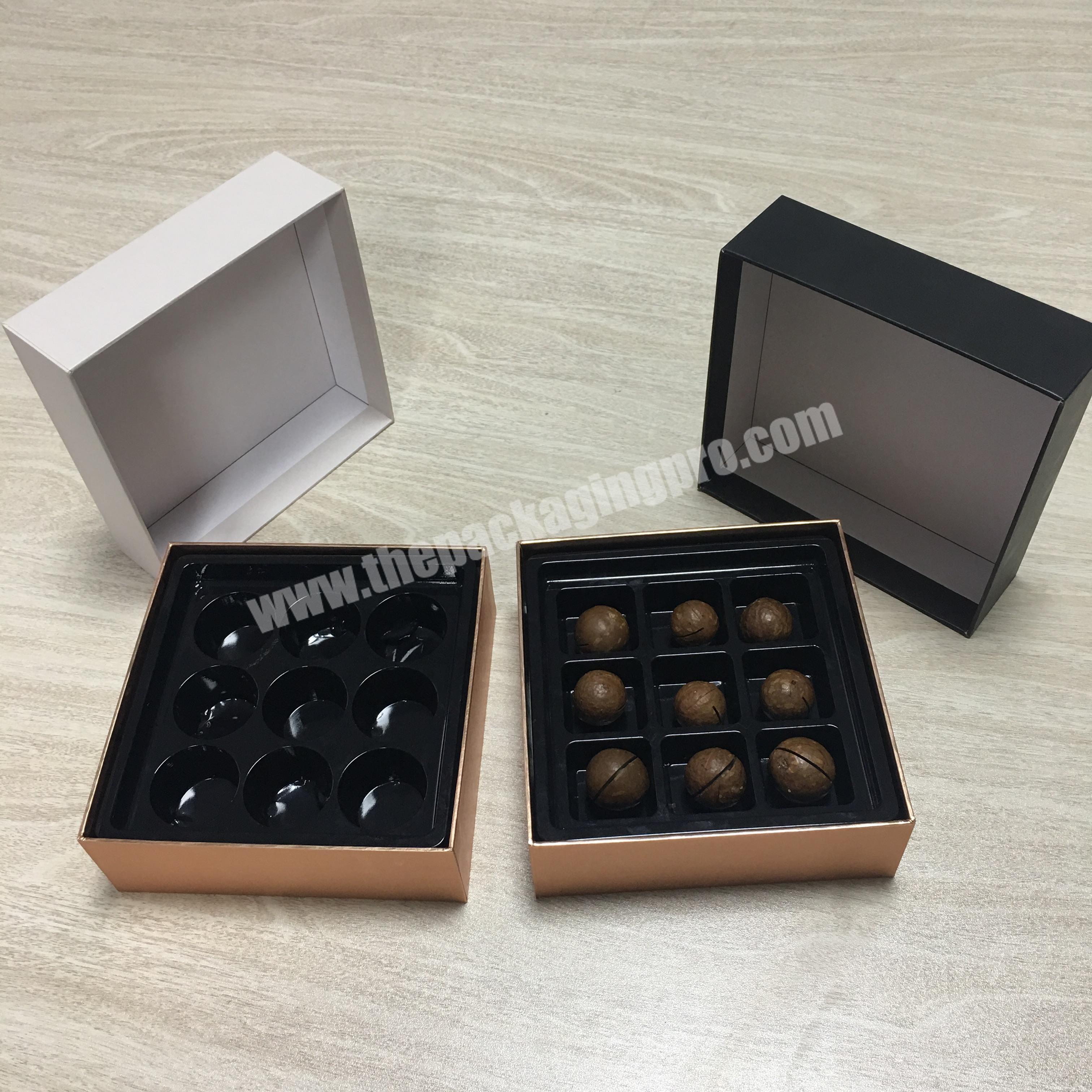 custom box with lid luxury chocolate box with tray insert for chocolate packing gift box