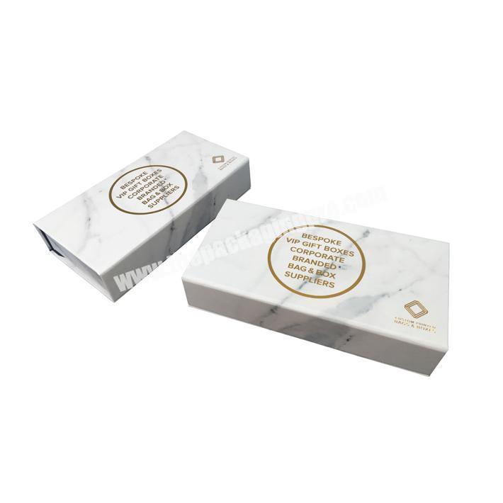 Custom brick shaped magnetic paper gift box marble printing
