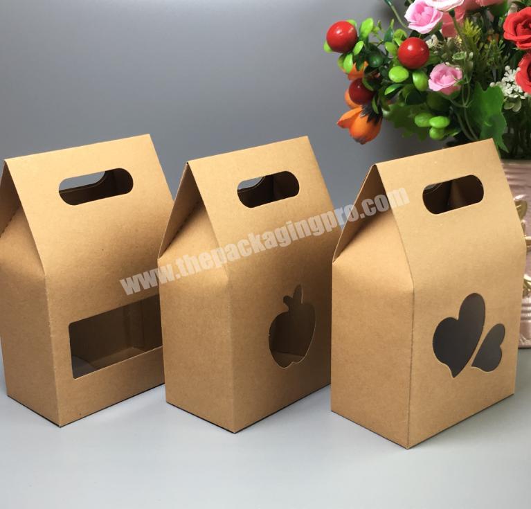 Custom Brown handling Kraft Bakery paper boxes with PVC window