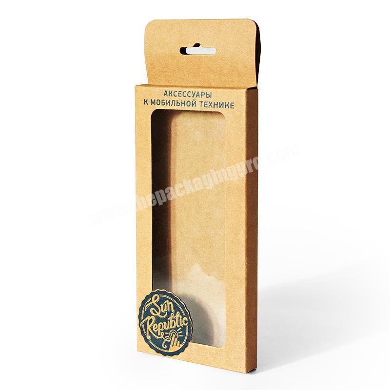 Custom Brown Kraft Paper Box Packaging with PVC Window for Gift
