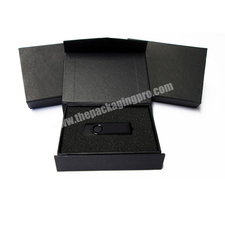 Custom Cardboard badge box  USB Flash Driver  Magnet Packaging Electronic Gift Box