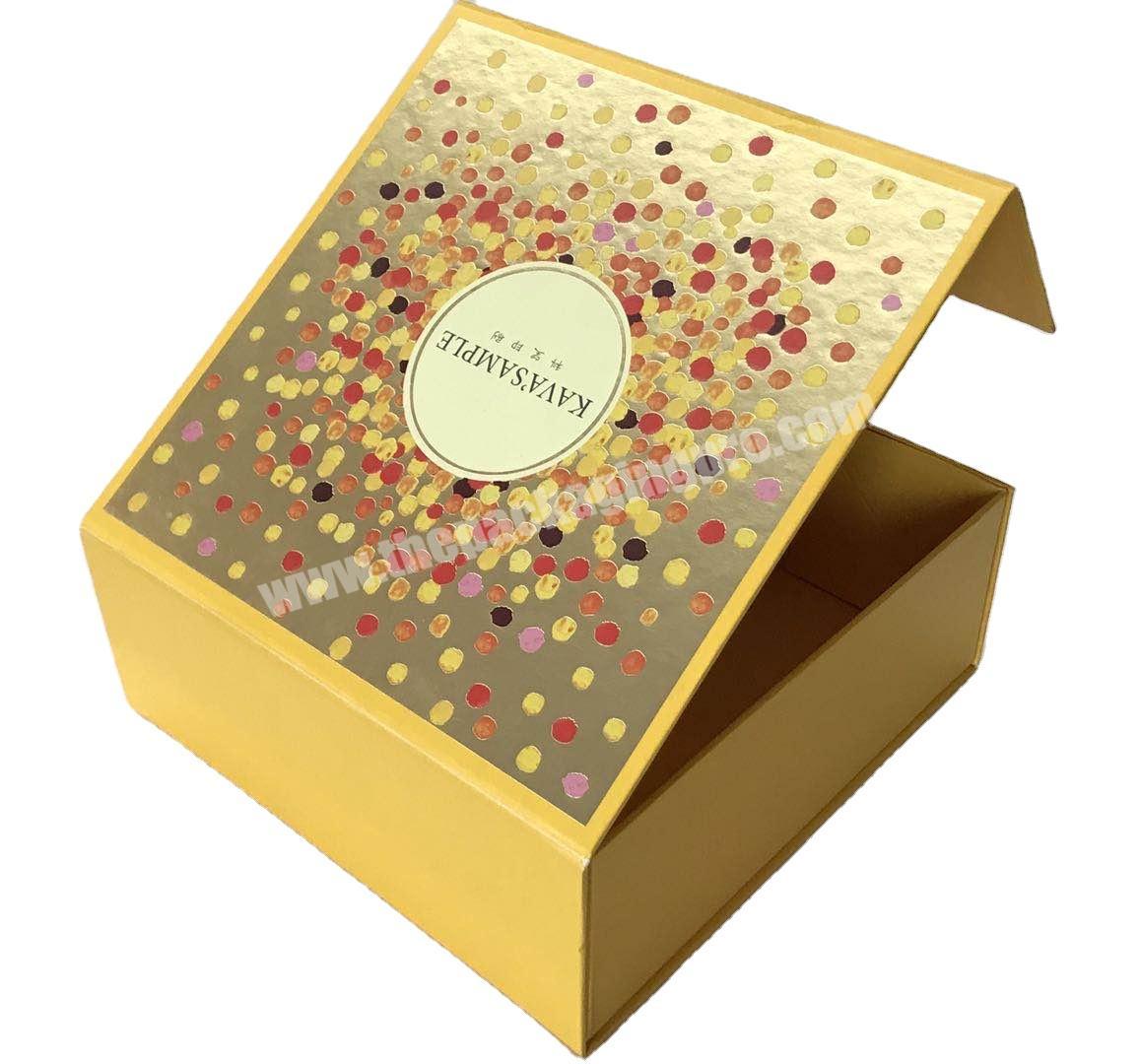 Custom Cardboard Folding Boxes Packaging Yellow Paper  Gift Box