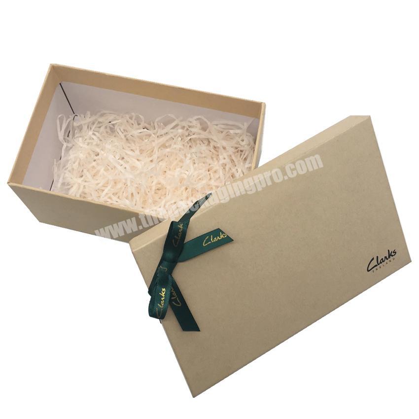 Custom cardboard gift packaging brown kraft paper box with lid