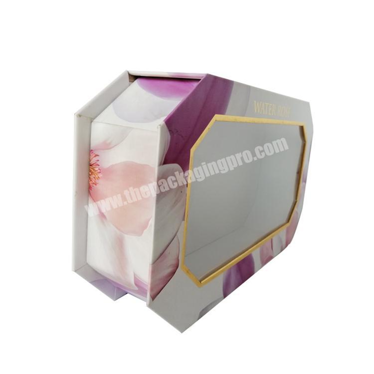 Custom cardboard kraft paper gift box with transparent windows and lids
