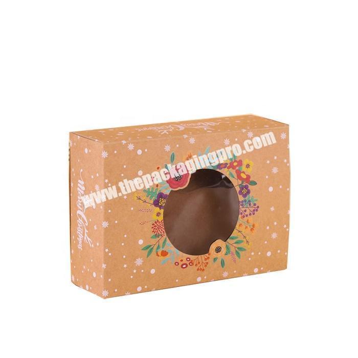 Custom cardboard kraft paper packaging candy boxes with cutout window