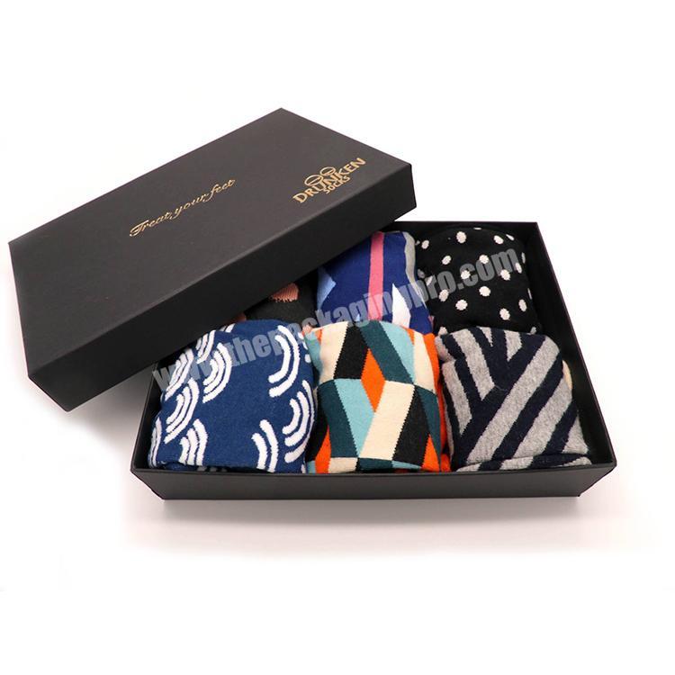 Custom Cardboard Packages For Apparel Paper Box For Socks Man Socks In Box Of Socks