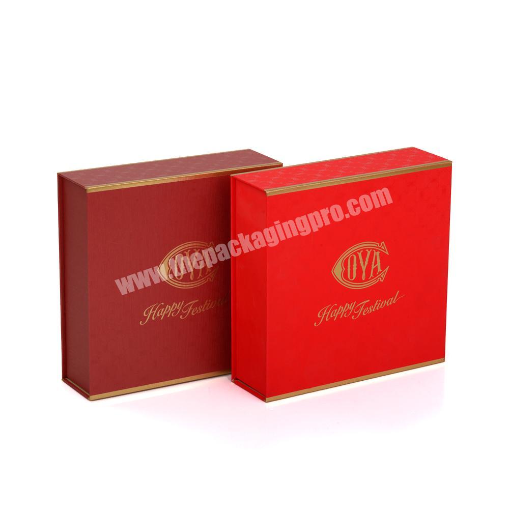 Custom Cardboard Paper China Red Box Packaging Magnetic Red Festival Gift Boxes