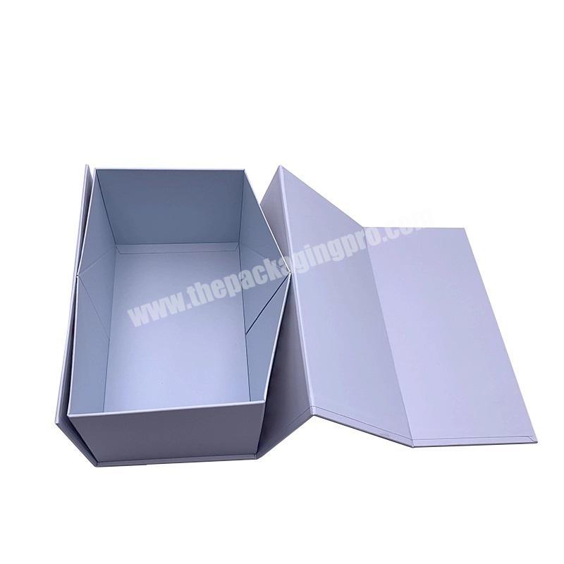 Custom Cardboard Paper White Magnetic Folding Gift Box Deep For Food