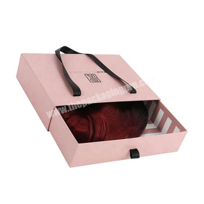 Custom cardboard slide drawer paper packaging gift box pink box