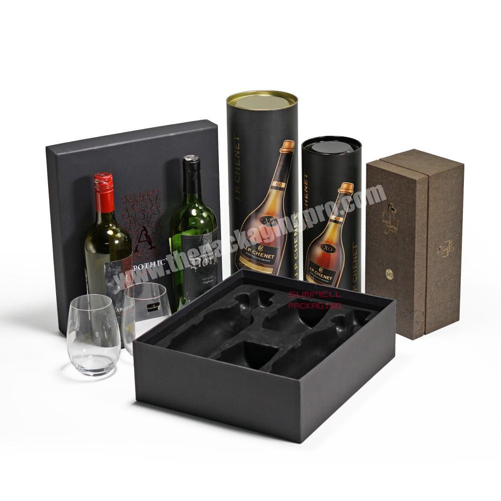 custom cardboard square and cylindrical classical wine box packaging factory