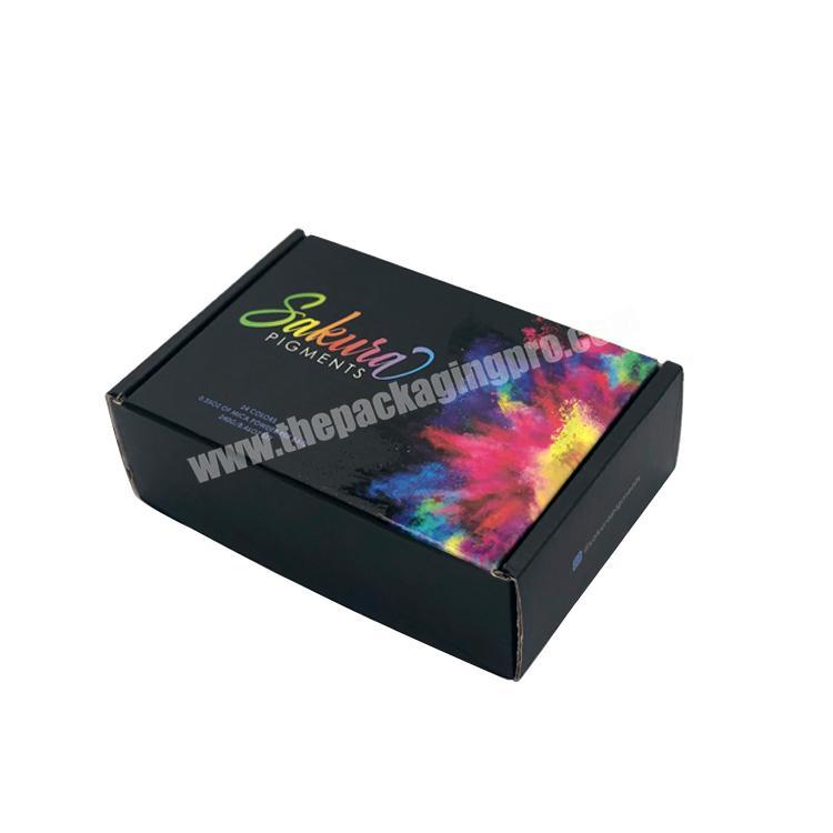 Custom cheap folding box black kraft paper corrugated packaging boxes with logo