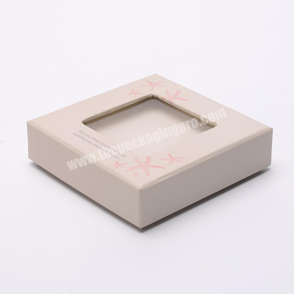 Custom Cheap Jewellery Paper Gift Packaging Cardboard Box with Clear Lid PVC Window
