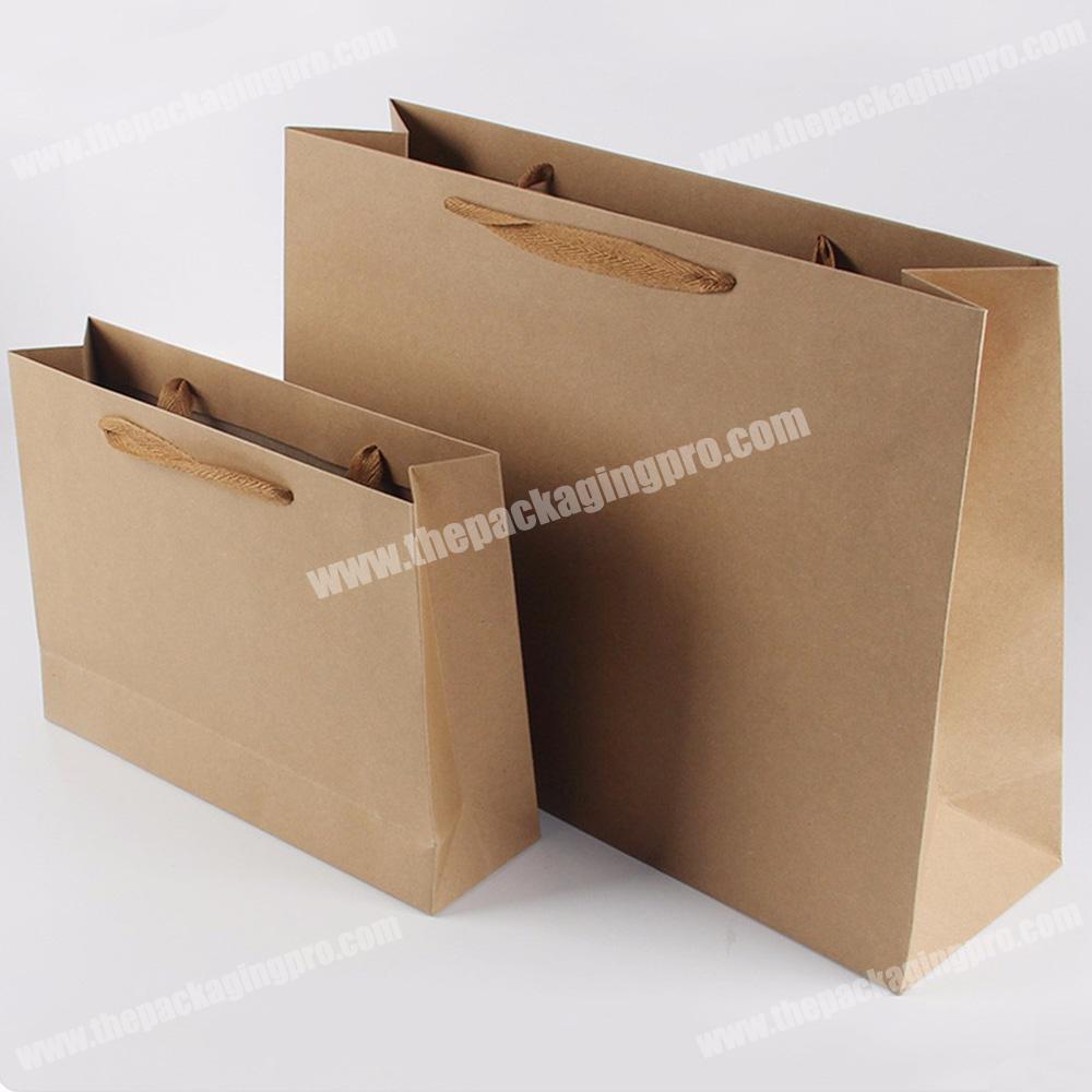 custom cheap natural recycle brown kraft paper bags with handles
