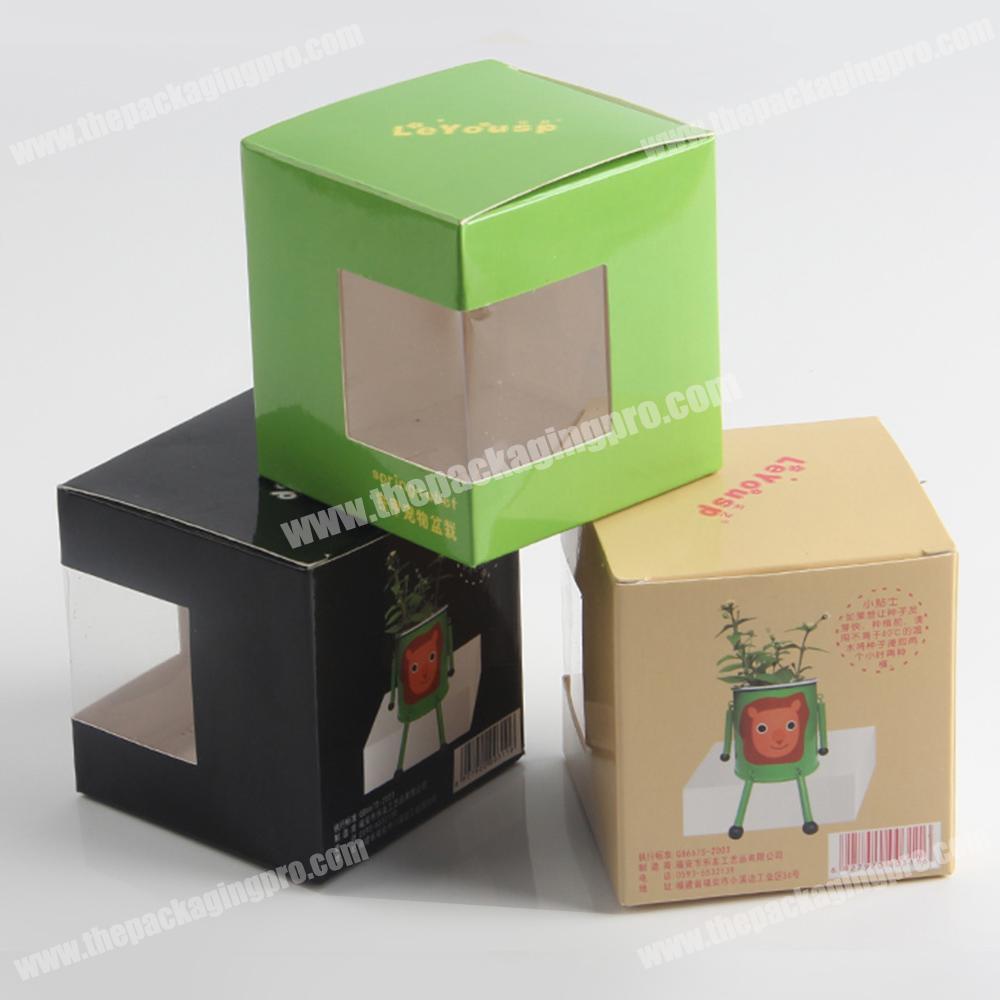Custom cheap small folding paper gift box with clear window