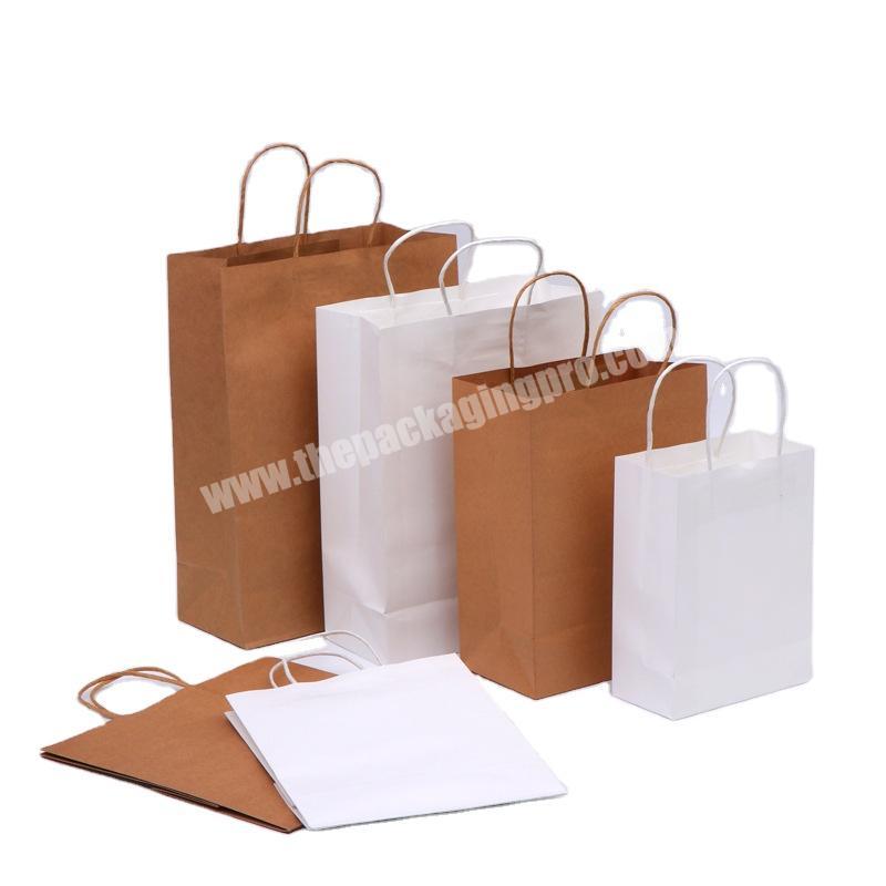 custom cheap  white brown black kraft paper bags printed with print logo