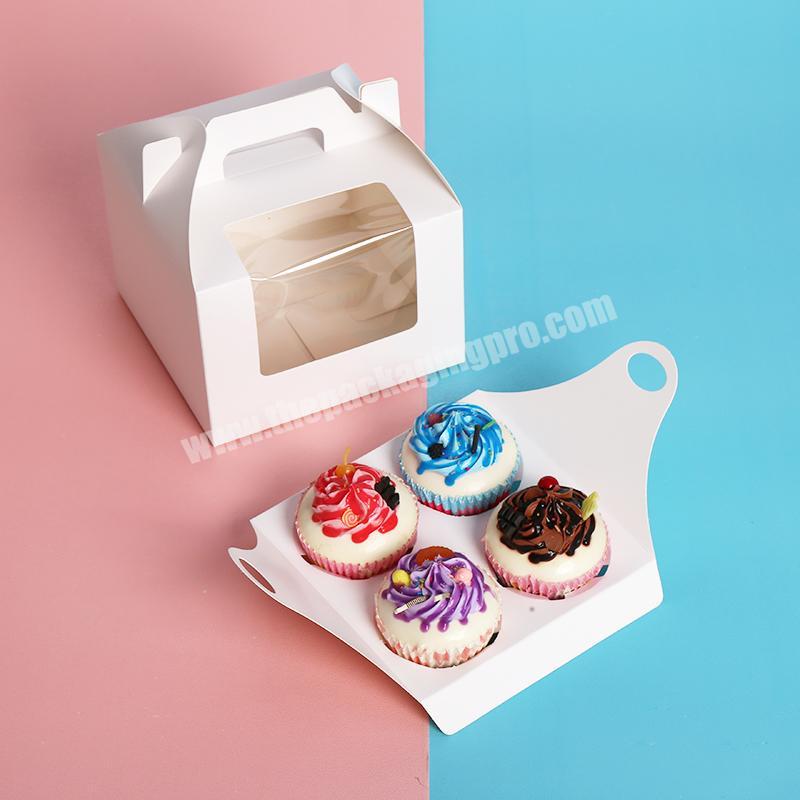 Custom cheesecake dessert box food packaging box with handle and window