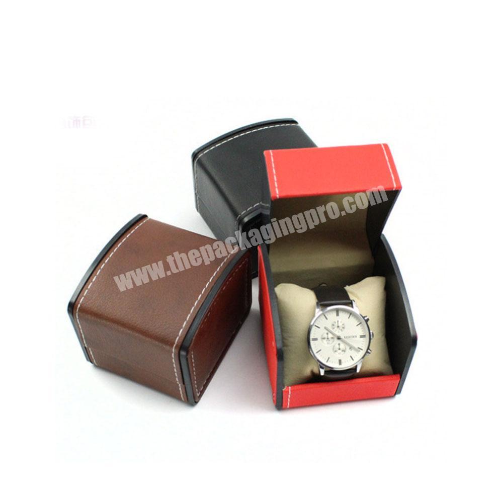 Custom China Hand  PU Leather Watch Jewelry Holder Elegant Black Box With Inserts