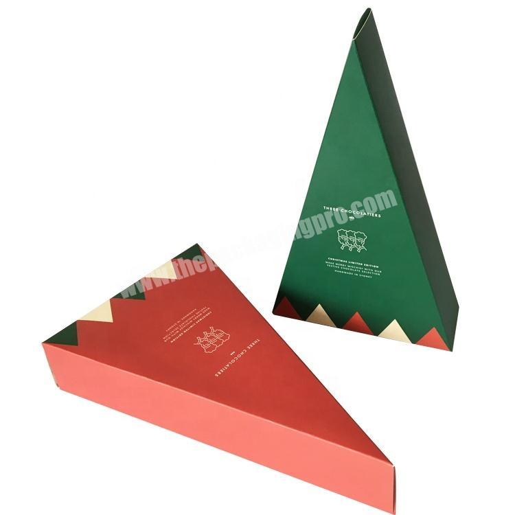 custom Christmas gift triangle box cookie candy chocolate packaging