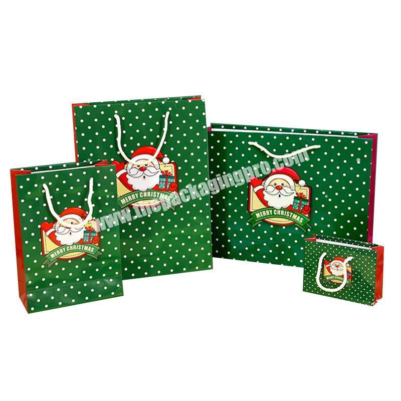 Custom Christmas paper Packaging bag Flat Pack Paper Gift Bag