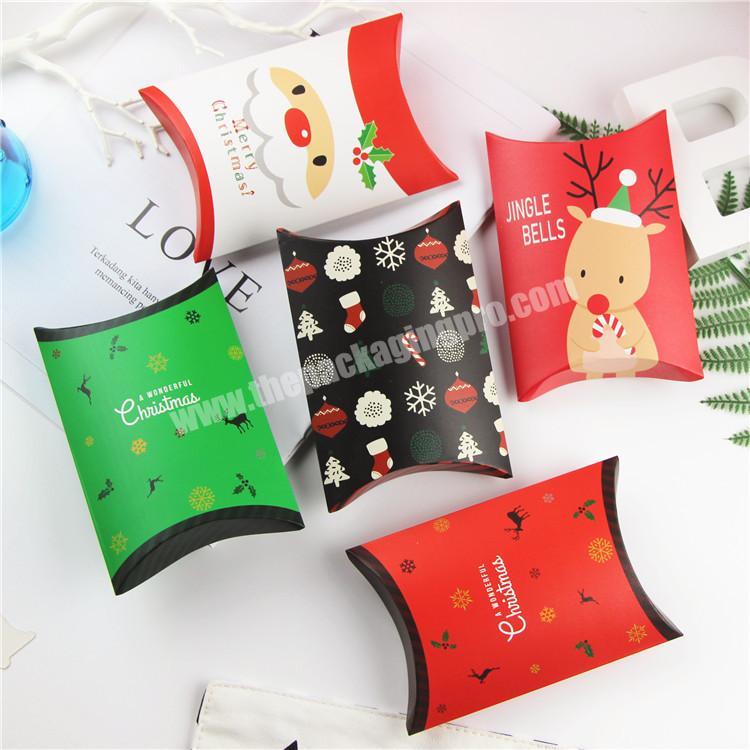 Custom christmas pillow shape candy packaging gift box