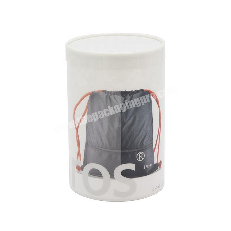 Custom clear printing tubes plastic round box for clothing packaging Gift cylinder box