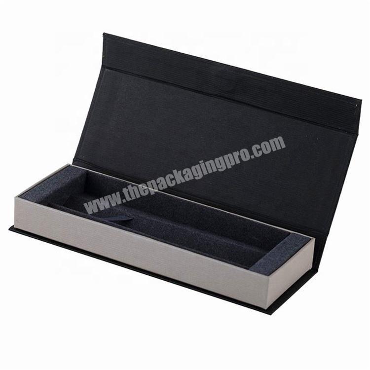 custom closure packaging pen empty plain black small magnetic gift box