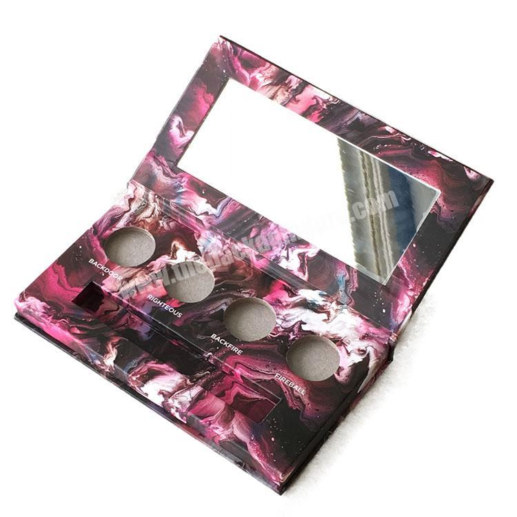 custom CMYK printing empty cardboard private label eyeshadow palette with mirror for makeup