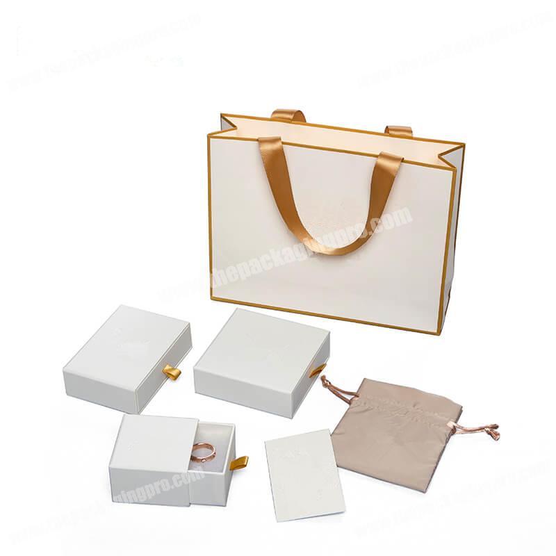 Custom CMYK Printing Your Logo Kraft Paper Gold Foil Sliding Jewelry  Drawer Box a Set of Packaging